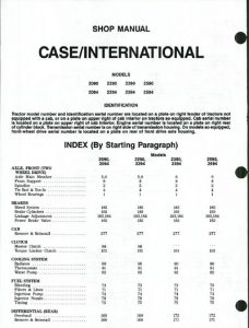 Case IH 2090, 2094 ,2290, 2294 ,2390, 2394 ,2590, 2594 Tractor Shop Manual