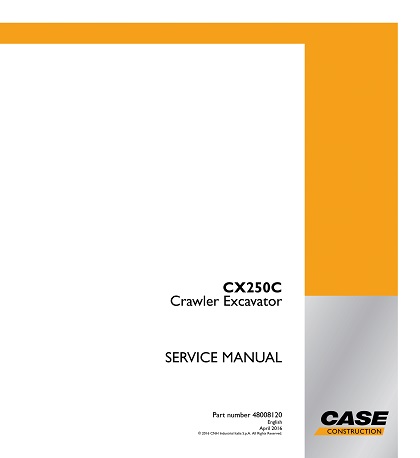 Case CX250C Crawler Excavator Service Manual