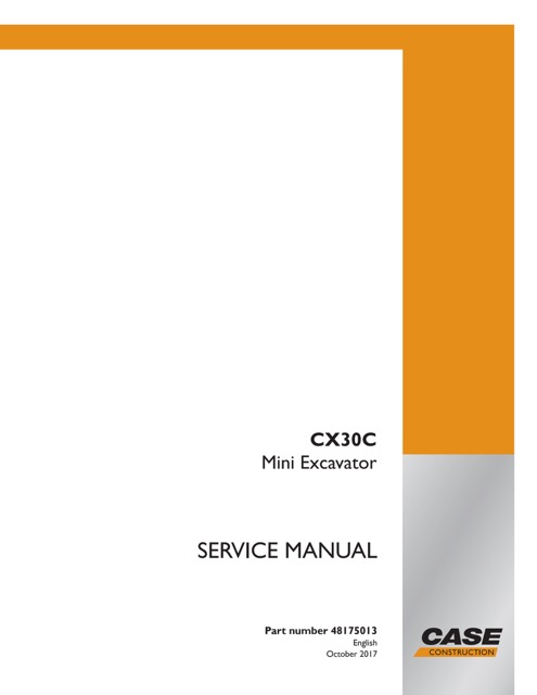 Case CX30C Mini Excavator Service Repair Manual