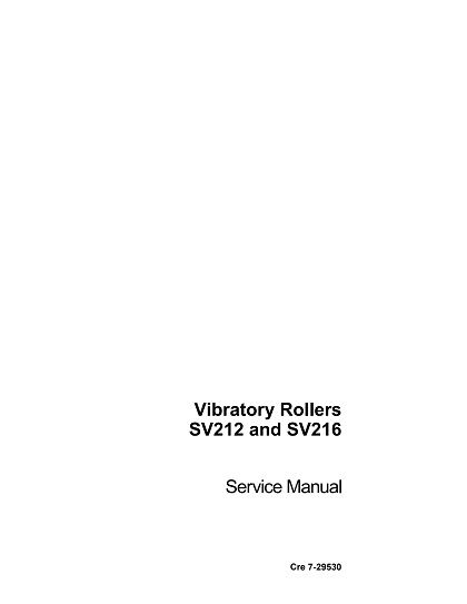 Case SV212, SV216 Vibratory Rollers Service Manual